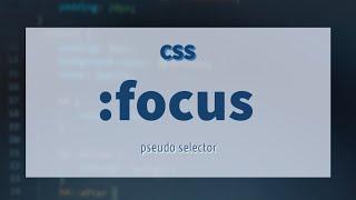 CSS :focus Pseudo Selector Explained !