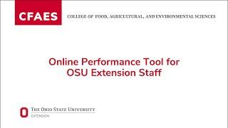 Online Performance Tool for OSU Extension Staff