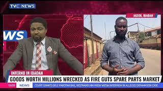 Goods Worth Millions Wrecked As Fire Guts Spare Parts Market In Ibadan