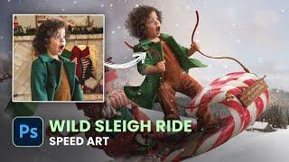 I Created a WILD SLEIGH RIDE in Photoshop!