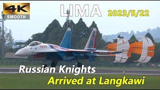 Su-30SM and Su-35S fighters of the Russian Knights aerobatic team arrived at Langkawi for LIMA 2023