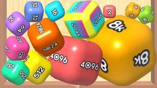 Merge Cute 2048 3D - ASMR Gameplay (Cubes Math, Level Up NumberBlocks Jelly Balls)