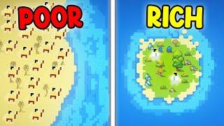 Small Rich Island Vs Massive Wasteland - Worldbox