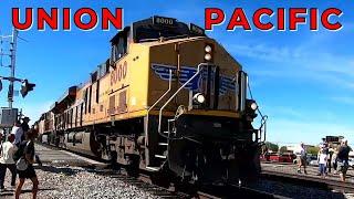 Union Pacific freight train, very fast train.