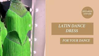 Green latin dance dress