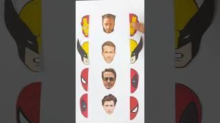 Deadpool X Wolverine X spiderman paper face matching puzz #deadpool #game #spiderman