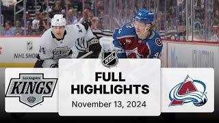 NHL Highlights | Kings vs. Avalanche | November 13, 2024