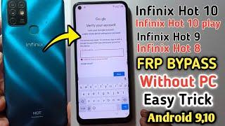 Infinix Hot 10 Google Lock Unlock | Infinix All Android 9,10 FRP Bypass Without Pc 2024 EASY TRICK