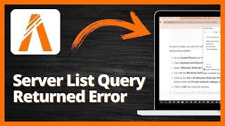 Server List Query Returned an Error" FiveM Fix - Step by Step Guide