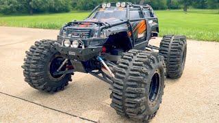 BRUSHLESS Traxxas Summit BASH on HUGE MUDSLINGER TIRES!!