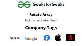 GeeksforGeeks : Rotate an Array by D element in Counter-clockwise direction in Hindi | DS