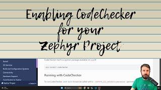 Enabling CodeChecker for your Zephyr RTOS Project