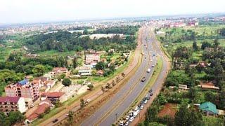 Aerial views of Juja, Ruiru, Kenyatta Road, Kihunguro along Thika Road in Kiambu County, Kenya