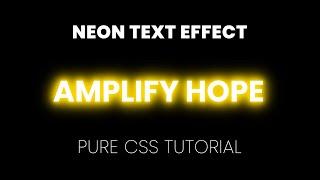 Neon Text CSS3 Effect | Text Glow Effect on Hover