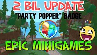 HOW TO GET THE "Party Popper" BADGE - Roblox Epic Minigames