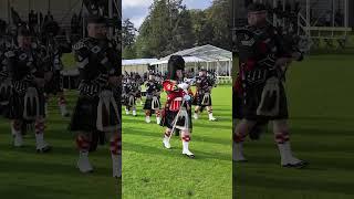 #drummajor leads the Lonach #pipeband #march in for #beatingretreat at 2024 Lonach Games #shorts