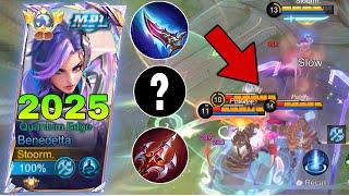 GLOBAL BENEDETTA  NEW BEST FULL DAMAGE BUILD & EMBLEM 2025!! | BENEDETTA GAMEPLAY | MLBB |