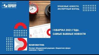 1 квартал 2021 года. Самые важные новости для бухгалтера бюджетной сферы