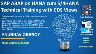 S4 HANA Developer Course | S4HANA Technical Training | ABAP on HANA | contact@anubhavtrainings.com