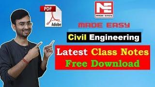 Download Civil Engineering  Made Easy Free PDF Handwritten Notes for GATE, IES, SSC JE, State AE /JE