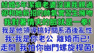 老婆是個有潔癖的人，卻和她新招的帥氣實習生放肆擁吻。我對著情夫的臉就是一拳！我是他的領導搞好關系酒後過分了點而已！我：我是你老公，離婚而已！走開，我怕你幽門螺旋桿菌！