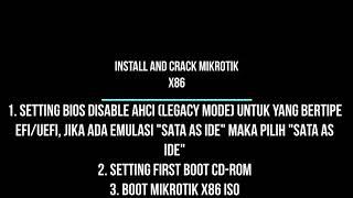 install mikrotik x86 dan lisensi level6 gratis