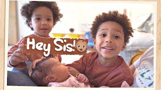 WE ALMOST CRIED  BOYS MEETING THEIR LITTLE SISTER & MEANING OF HER NAME | The Adanna & David Family