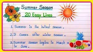 20 lines on summer season |summer season essay in english 20 lines|essay on summer season in english