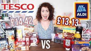 ALDI VS TESCO BRANDED FOOD BLINDFOLD TASTE TEST CHALLENGE | PART 2 | Results 2019