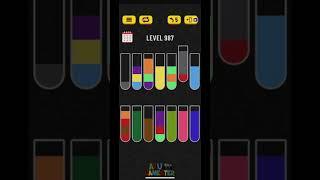 Water Sort puzzle level 987 | AYU Gamester #shorts