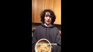 Finn Wolfhard making cookies