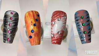 4 very easy and quick nail art designs || at home ||  #naildesigns  #nailtutorial  #youtubevideo