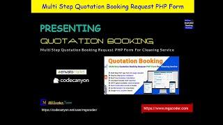 Quotation Booking - Multi Step Quotation Booking Request PHP Form For Cleaning Service By MGScoder