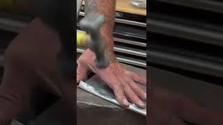 How to wire edge a fender. #bespoke #coachbuilder #coachbuilt #viral #metalshaping ￼#customcar #fab
