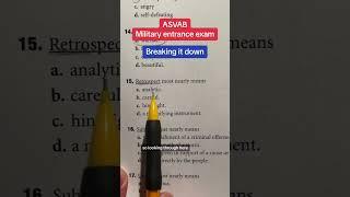 ASVAB AFQT Word Knowledge Vocab 15  #army #asvab