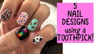 EASY nail art using a toothpick!!