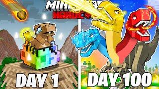 I Survived 100 Days as an ELEMENTAL DINOSAUR in HARDCORE Minecraft