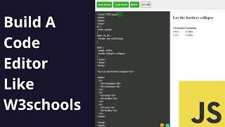 Build A Code Editor Like W3schools With Html Css And Javascript