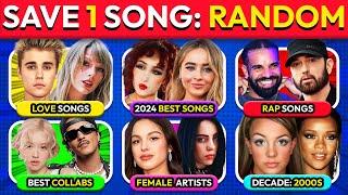 SAVE ONE SONG  RANDOM Rules 6 SONGS - Save Your Favorite Tracks | Music Quiz