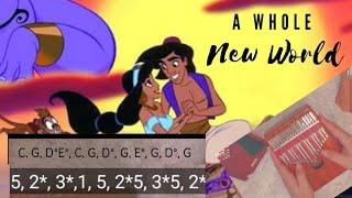 Kalimba Tutorial (A Whole New World ~Aladdin) with Letter and Number Notations
