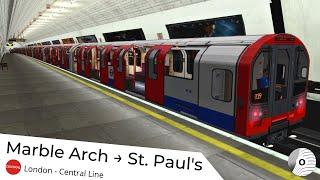 OpenBVE - MARBLE ARCH to ST. PAUL'S (London Underground Central Line)