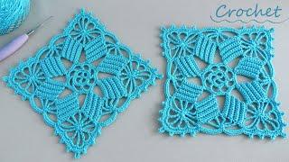 Ажурный МОТИВ "Квадратики в квадрате" вязание крючком МК Beautiful Pattern Crochet square motifs