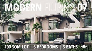 100 SQM 3 Bedroom Modern Filipino Small House Design | Duplex House | House Tour