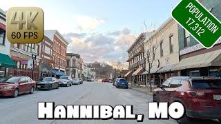 Driving Around Downtown Hannibal, MO in 4k Video