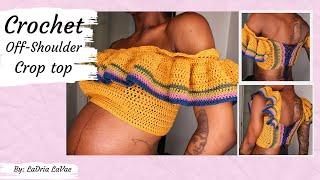 Crochet Off-Shoulder Crop Top