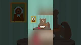 The bear ate a delicious porridge and is now dancing!