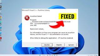 (FIXED) Microsoft Visual C++ Runtime Library Assertion Failed Vulcanadapter.cc Error | 2024