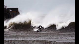 SURFING MASSIVE STORM WAVES ON LAKE SUPERIOR!!!