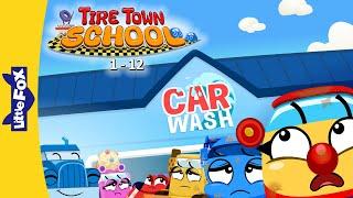 The First Day at Car School | Field Trip to the Car Wash | Safety Class | Little Fox