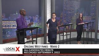 2022 Municipal Election Debate: Orléans West-Innes - Ward 2 | Rogers tv